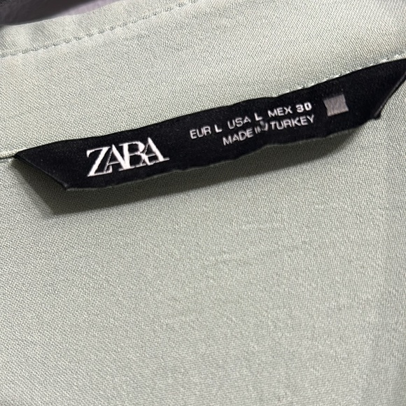 ZARA Beaded Jeweled Collar Button Front Blouse Size L - Picture 5 of 11